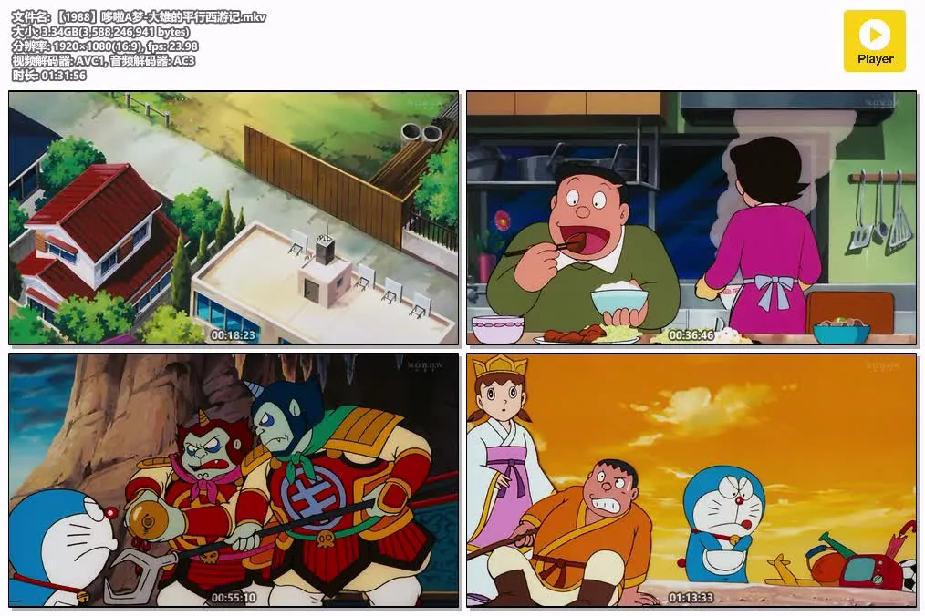 【電影多啦A夢：大雄的平行西遊記】(1988) 經典劇場版 高清粤语资源 4
