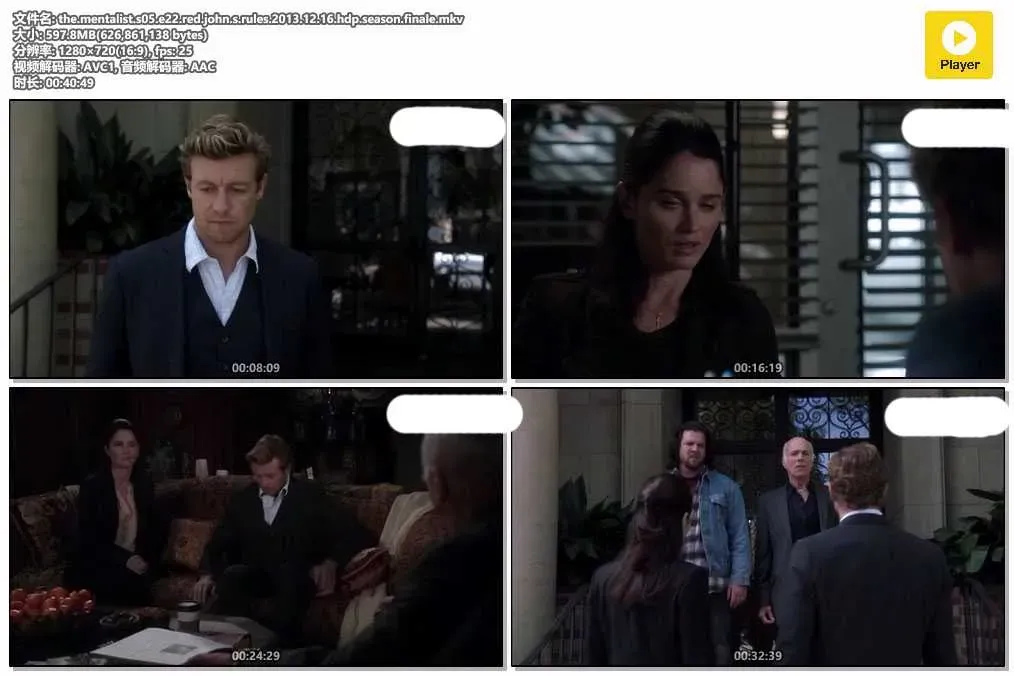 【心計 第五季 / The Mentalist S5】(2012) 粵英雙語 720P 紅約翰嫌疑人名單 第100集 4